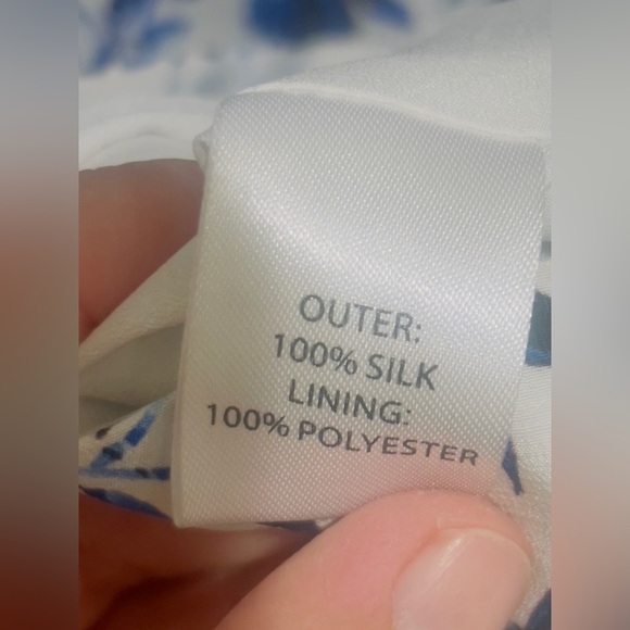 SALONI Grace off-the- shoulder Silk Midi Dress in Porcelain Print size 12 US - Picture 13 of 14